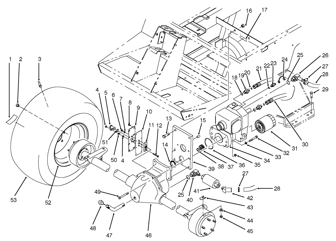FRONT AXLE & TRANSMISSION ASSEMBLY