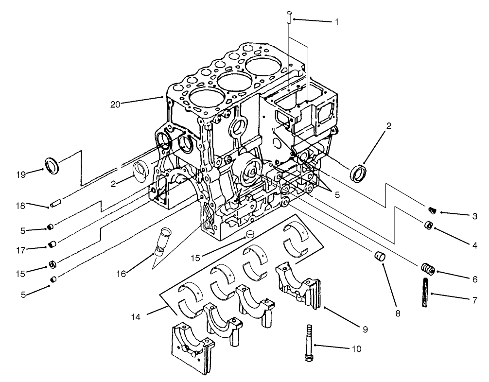 CYLINDER BLOCK AND BEARING ASSEMBLY