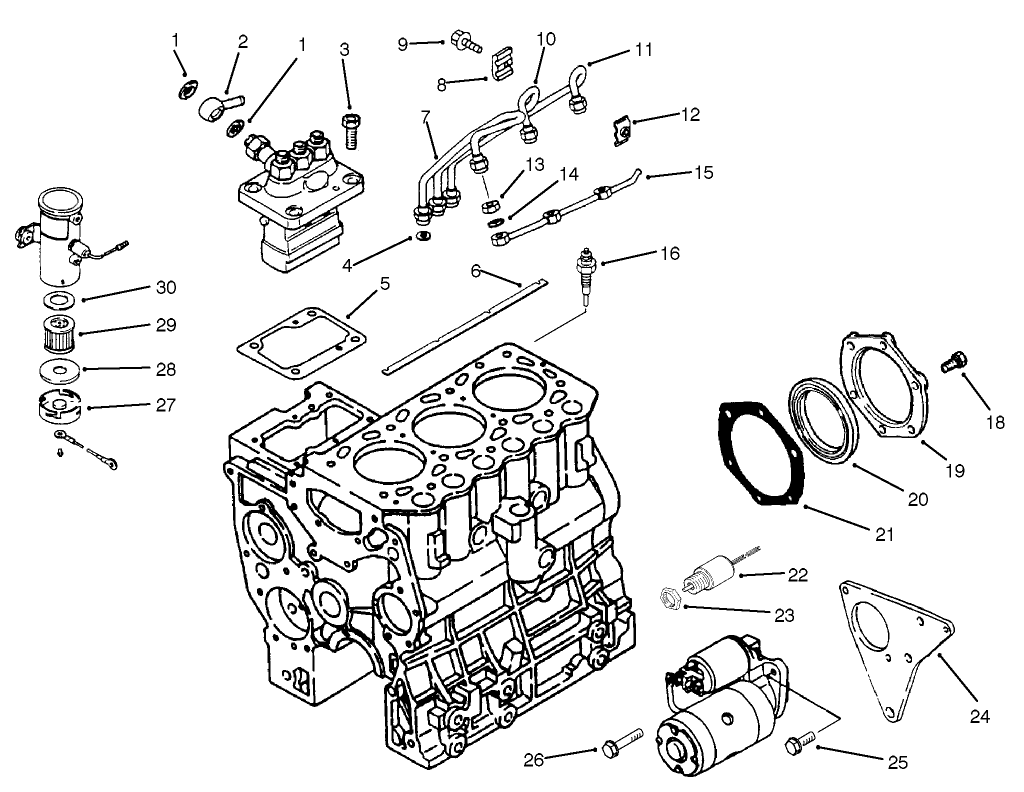 FUEL AND STARTER SYSTEM ASSEMBLY