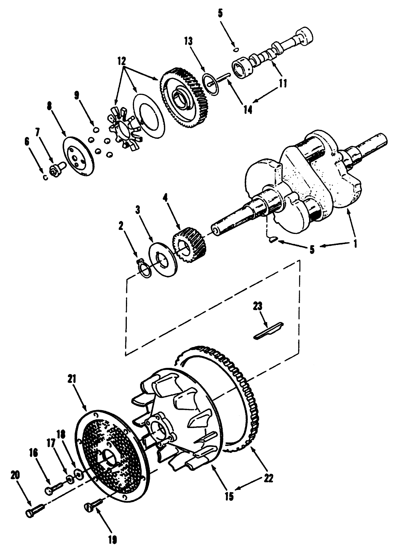 Crankshaft, Camshaft, Flywheel