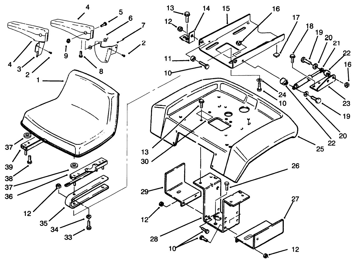 Seat, Fender And Fender Supports