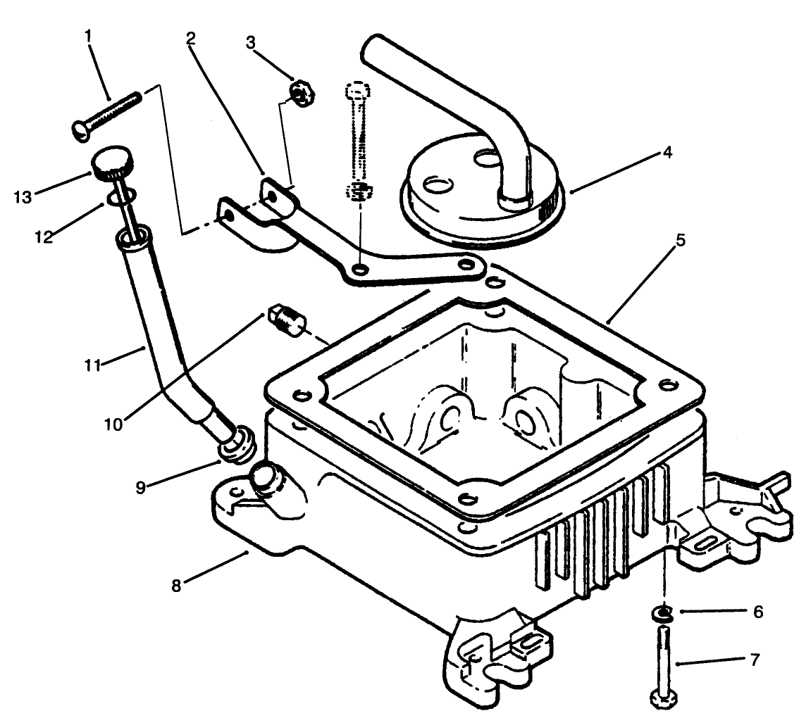 Oil Fill Tube, Bracket & Base
