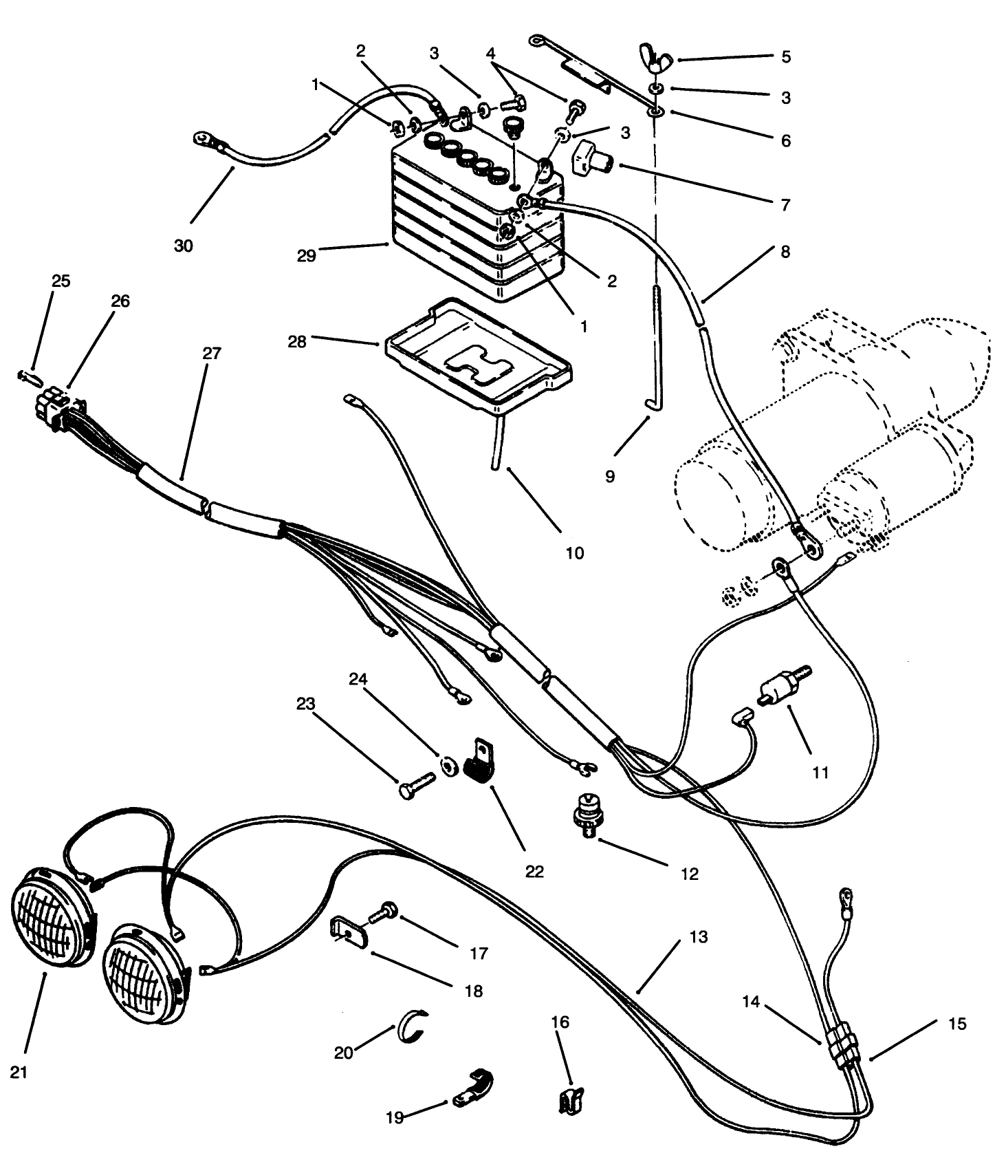 Battery & Headlights Assembly