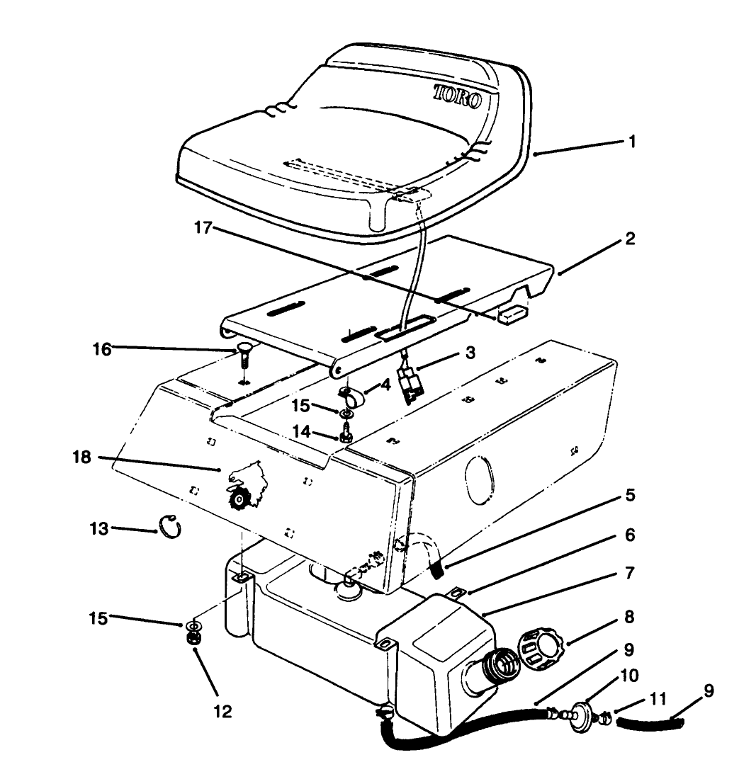 Seat & Gas Tank Assembly