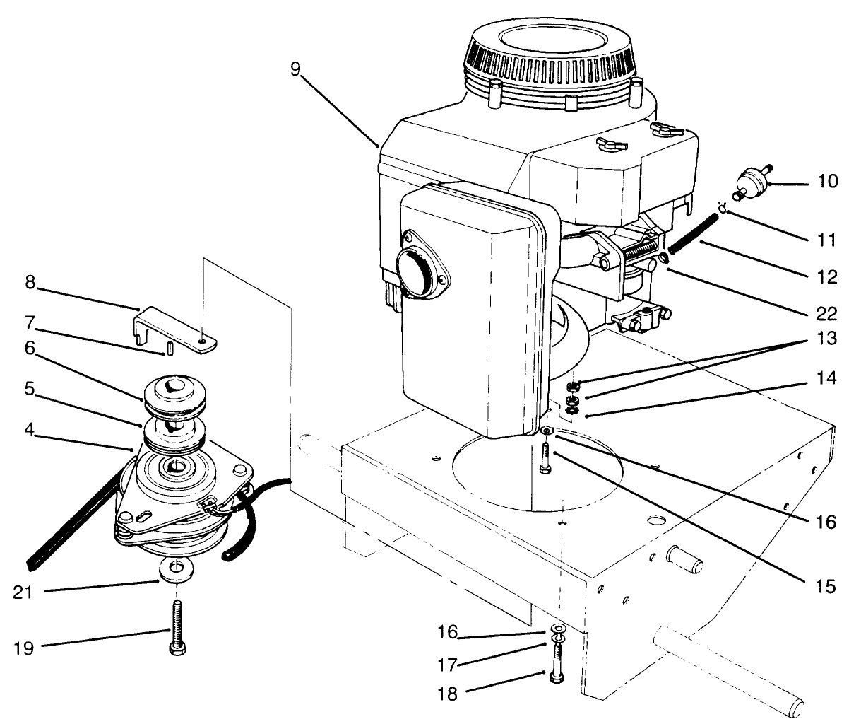 Engine & Clutch Assembly