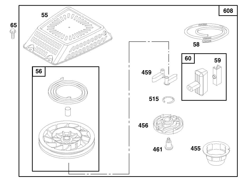 Engine Gts 150 (model No. 20465 Only) À Model No. 20465-6900001 & Up May Have Been Assembled With Starter Ass-Y No. 77-8450 Or 94-1678.part Identification Will Be Required For Service Part Replacement.