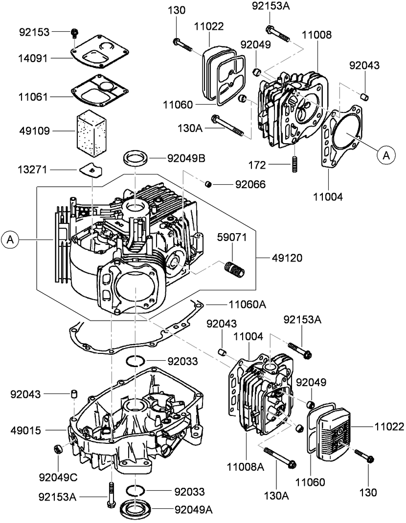 Cylinder and Crankcase Assembly