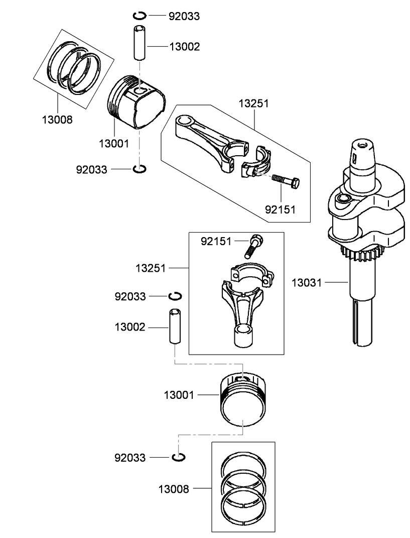 Piston and Crankshaft Assembly