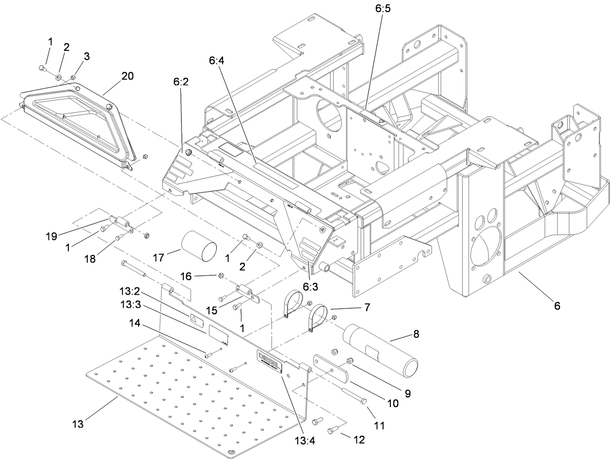 Engine Frame, Console and Floor Pan Assembly