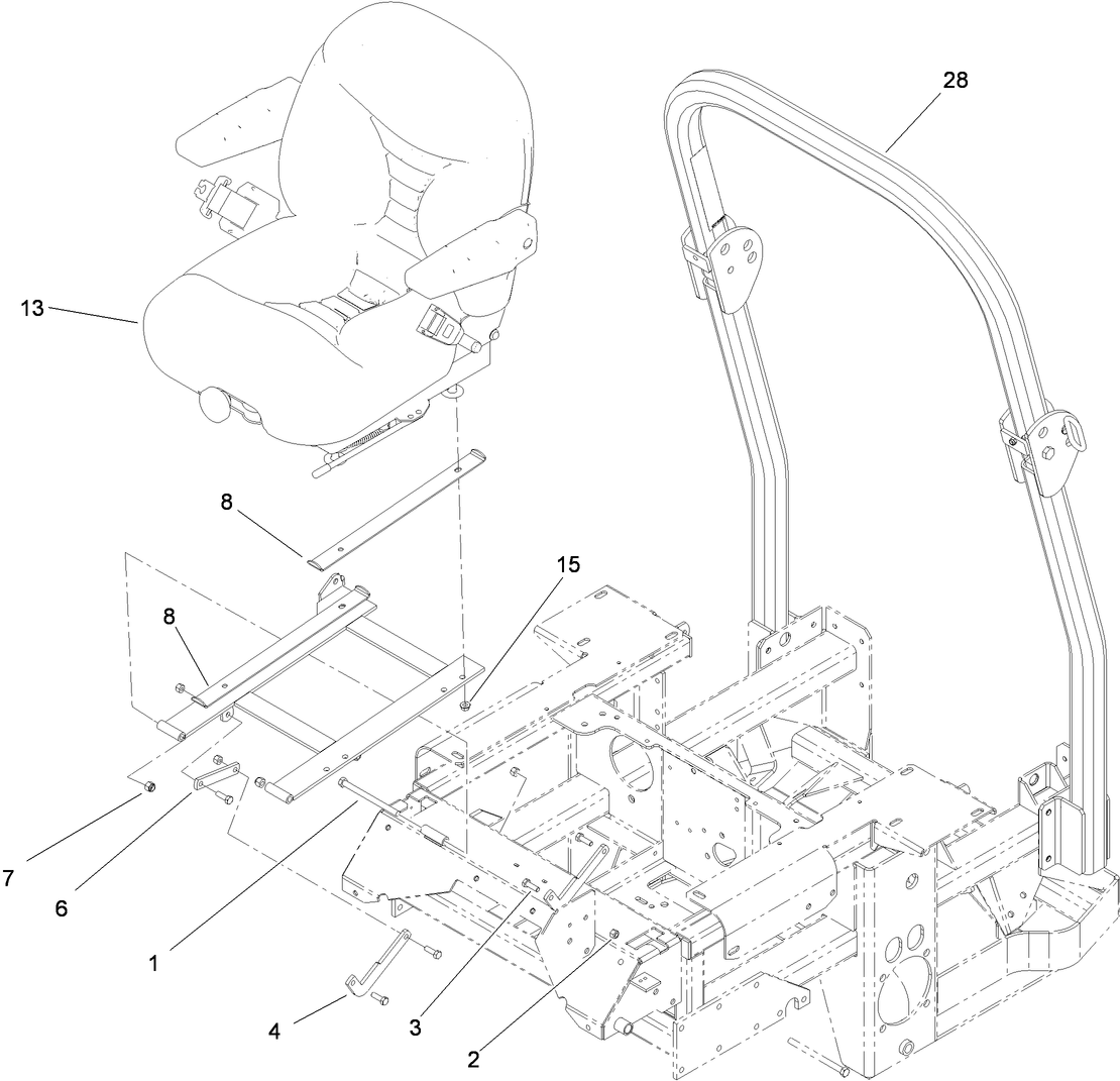 Seat and Roll-Over Protection System Assembly