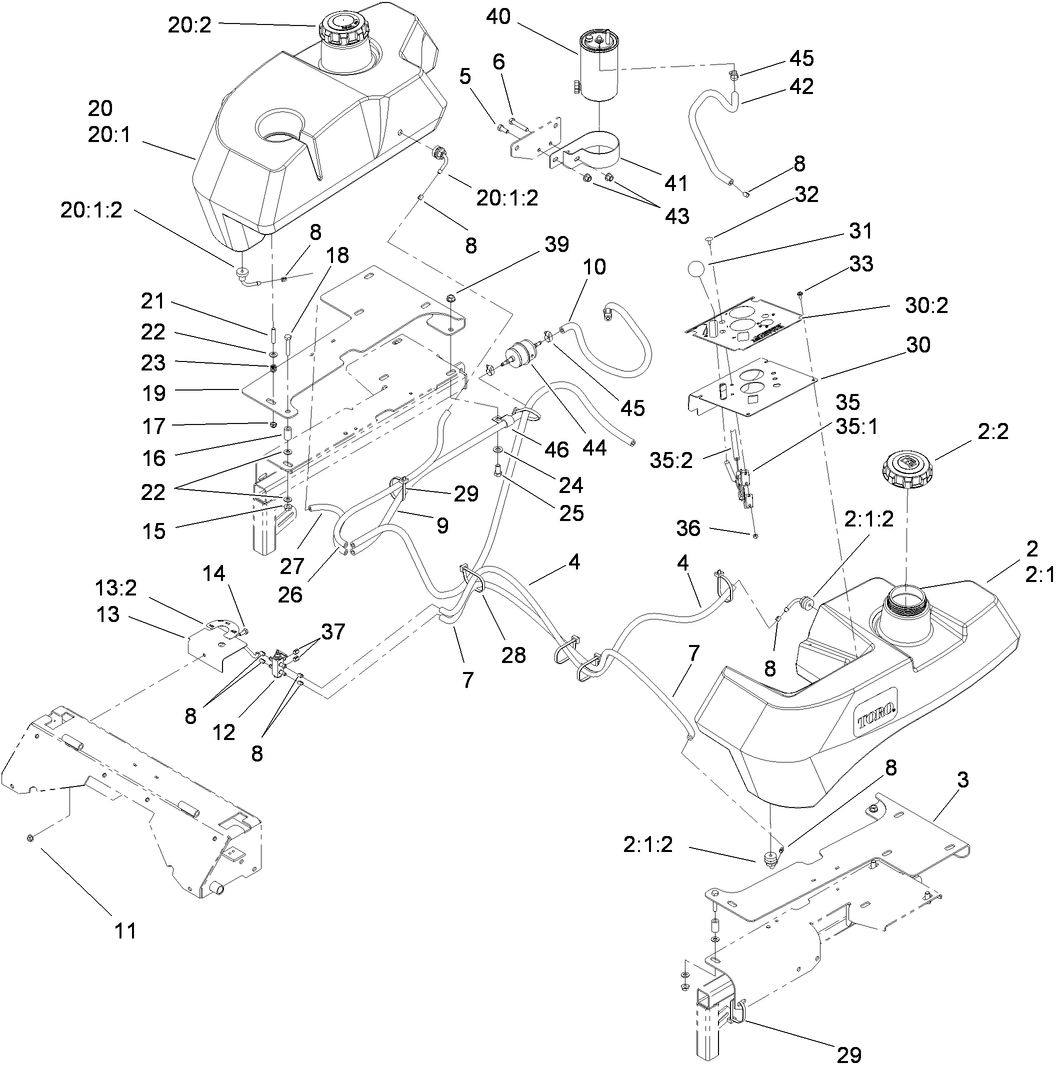 Tank and Fuel Line Assembly