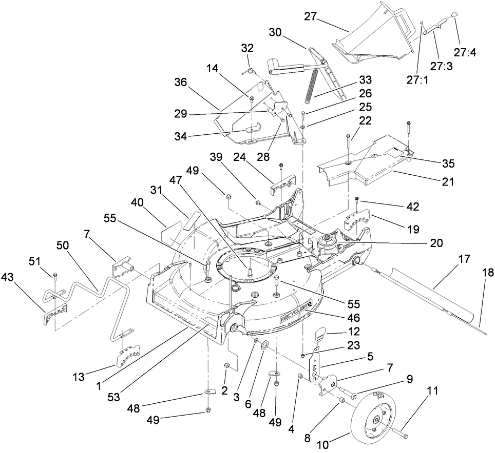Housing, Chute and Wheel Assembly