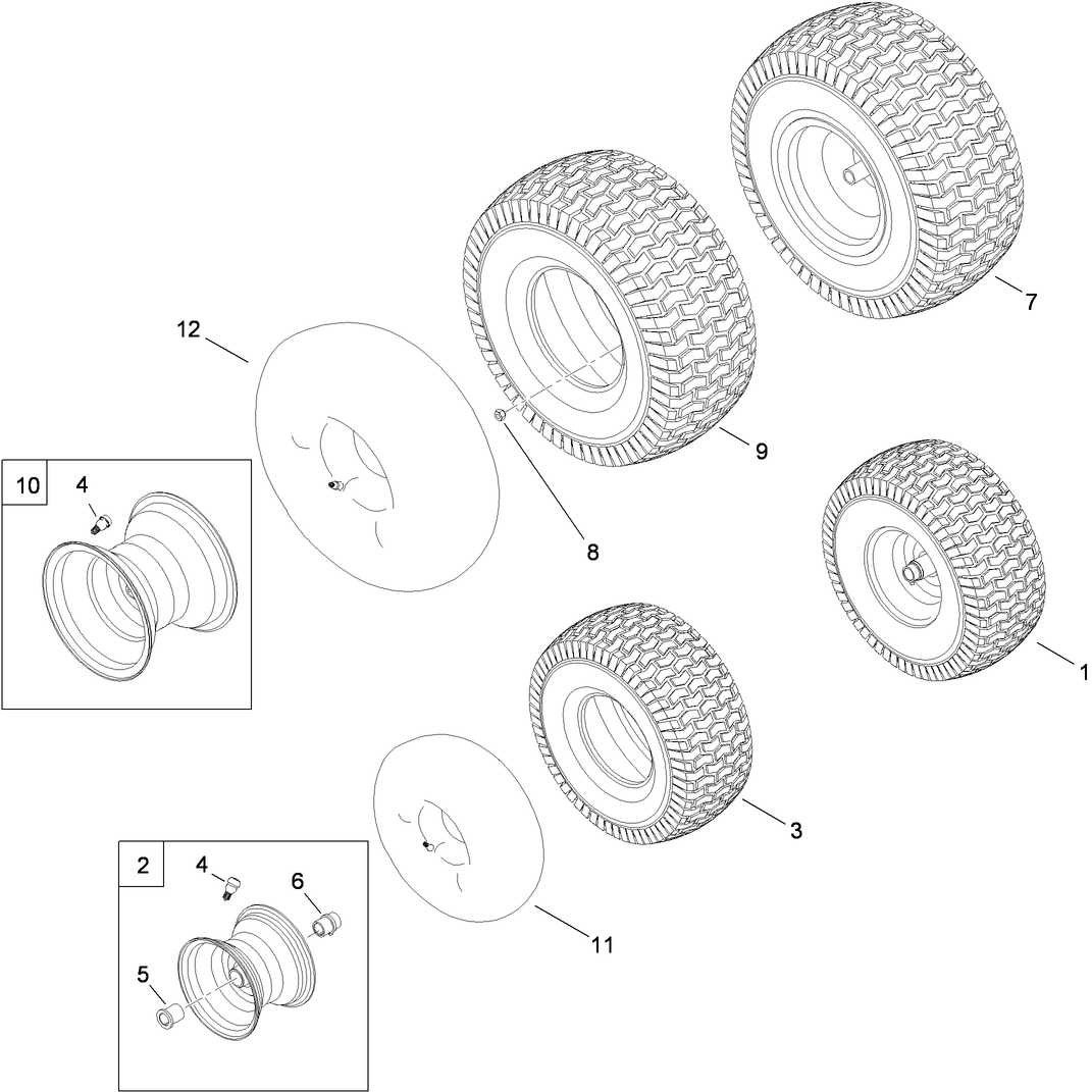 Front and Rear Wheel Assembly