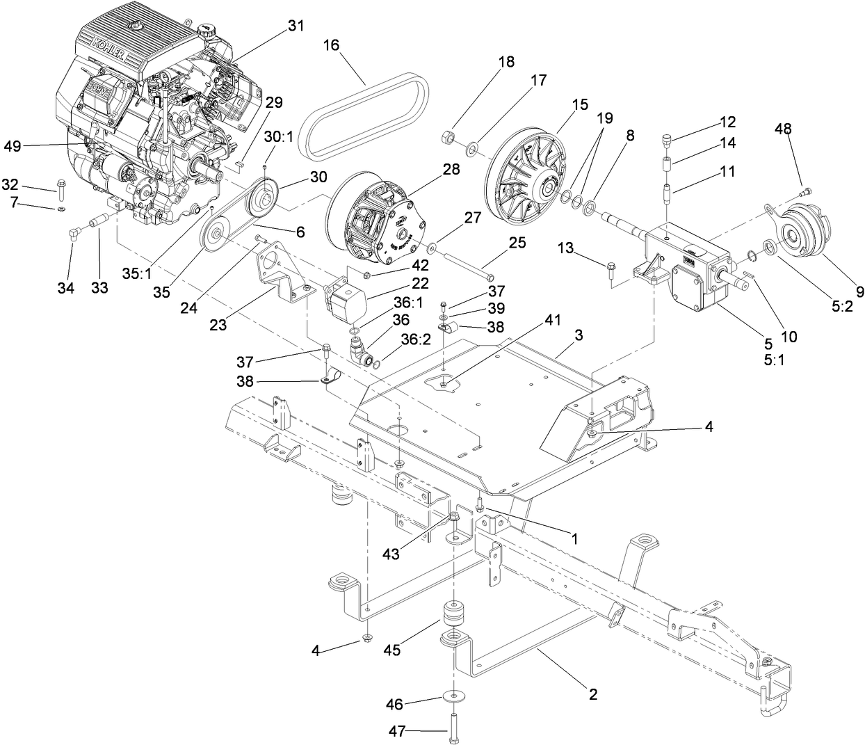 Engine and Gearbox Assembly