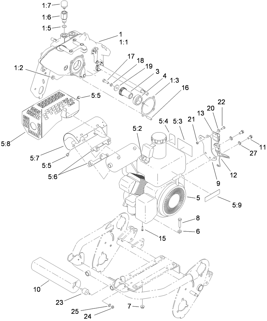Gearbox and Engine Assembly