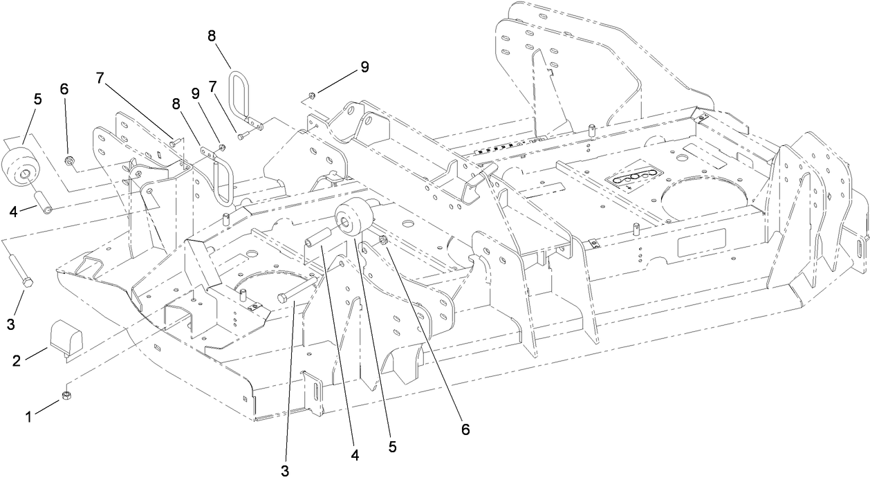 Right Deck Stop and Hose Guide Assembly