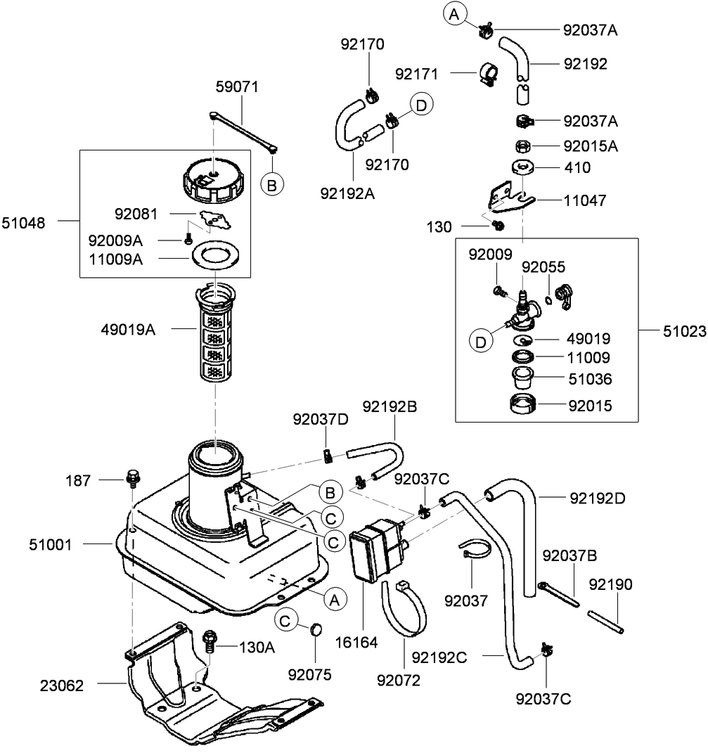 Fuel Tank and Fuel Valve Assembly