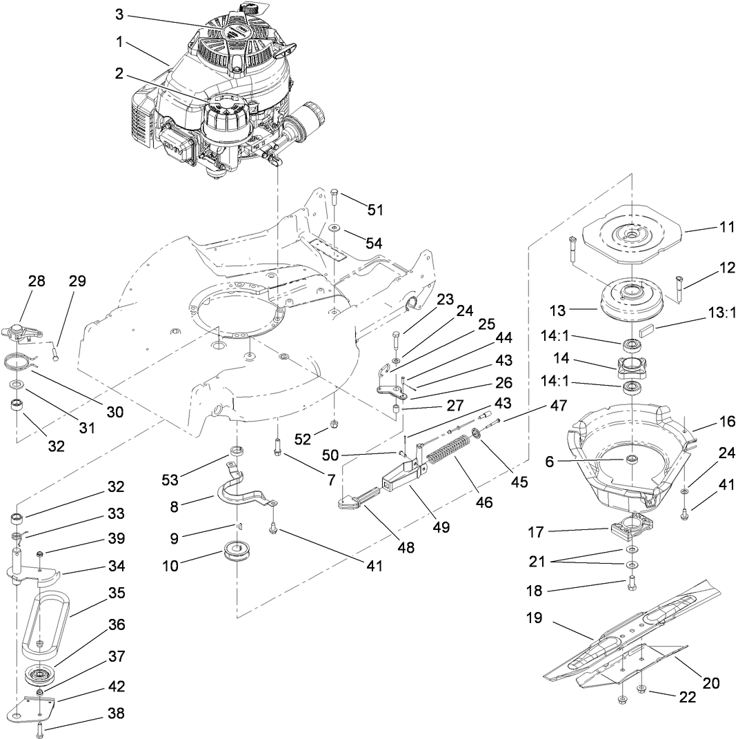 Engine and Blade Assembly