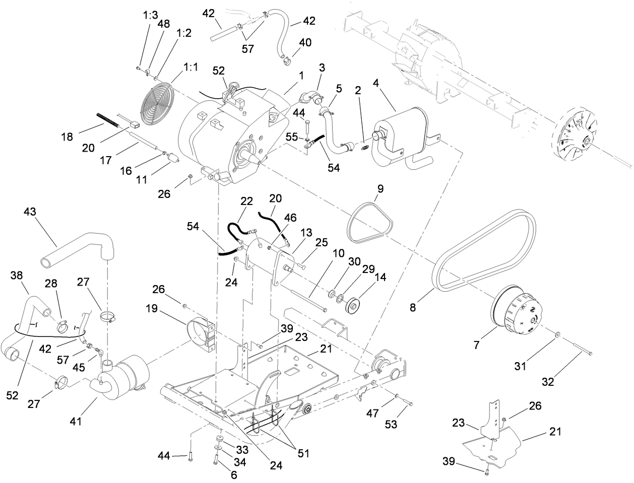 Engine and Clutch Assembly