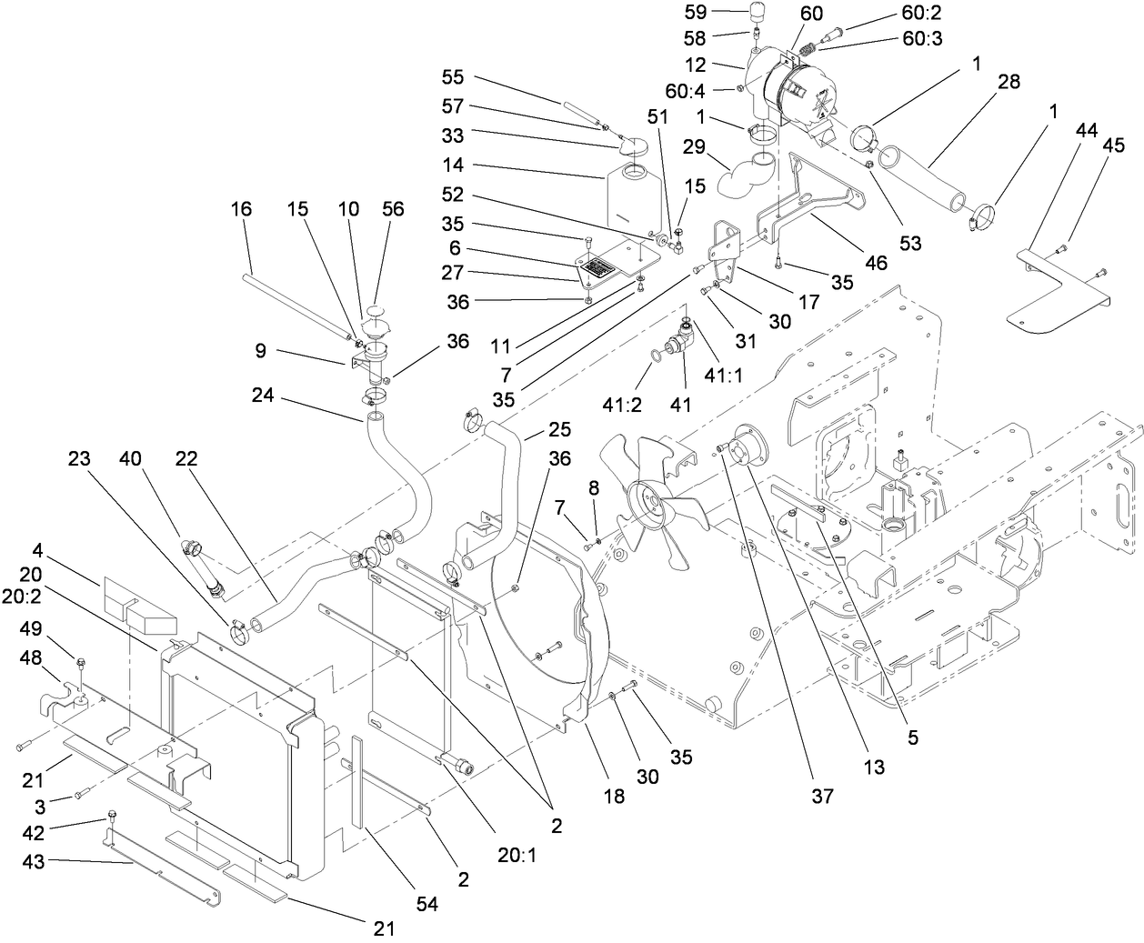 Radiator and Air Cleaner Assembly