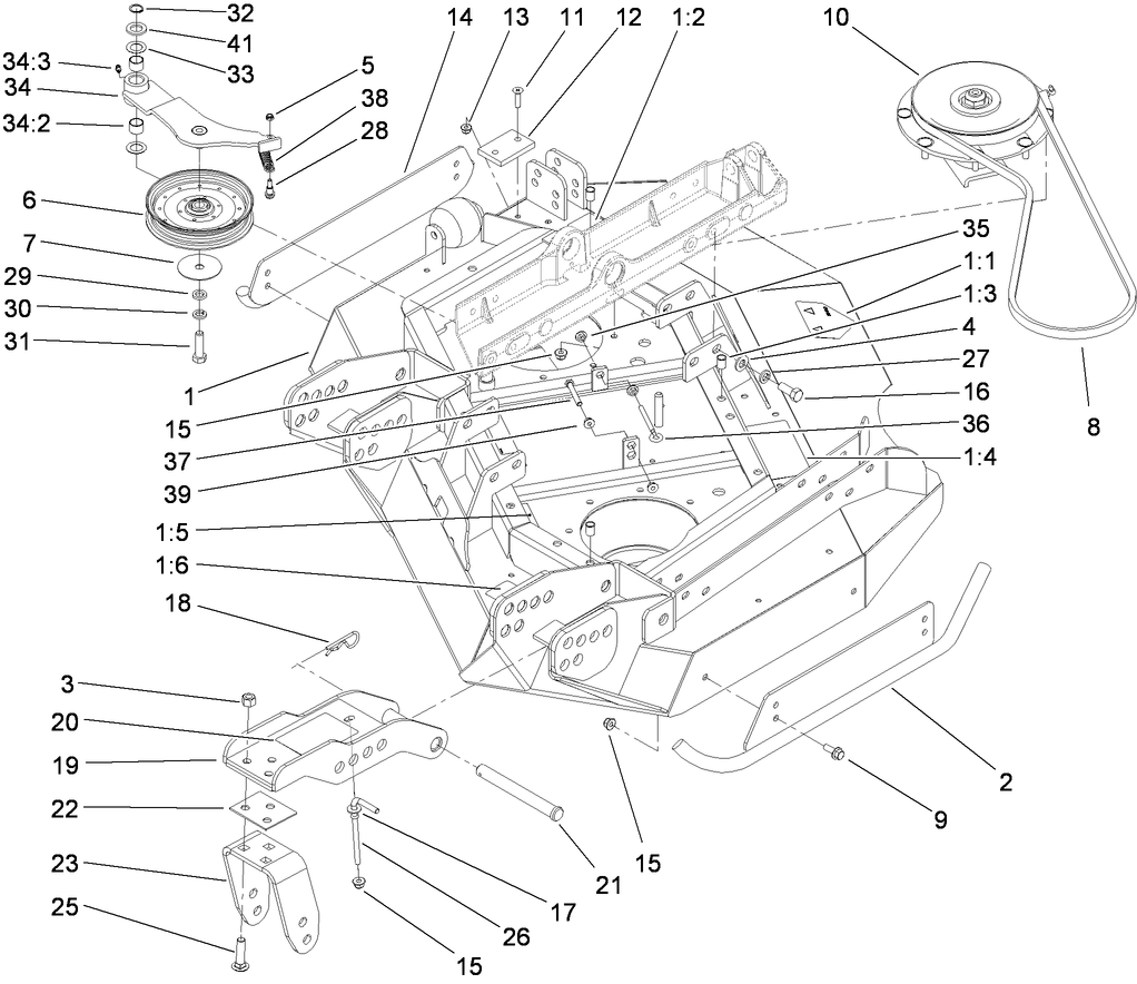 Left Hand Deck, Idler and Skid Assembly