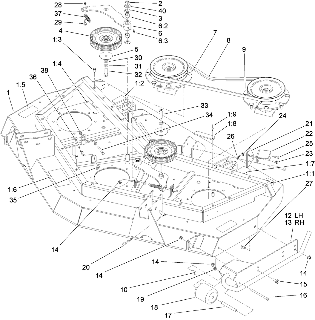 Front Deck, Idler and Skid Assembly