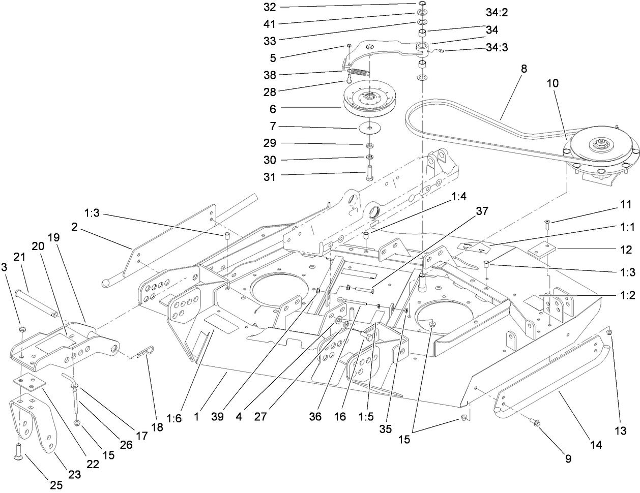 Right Hand Deck, Idler and Skid Assembly