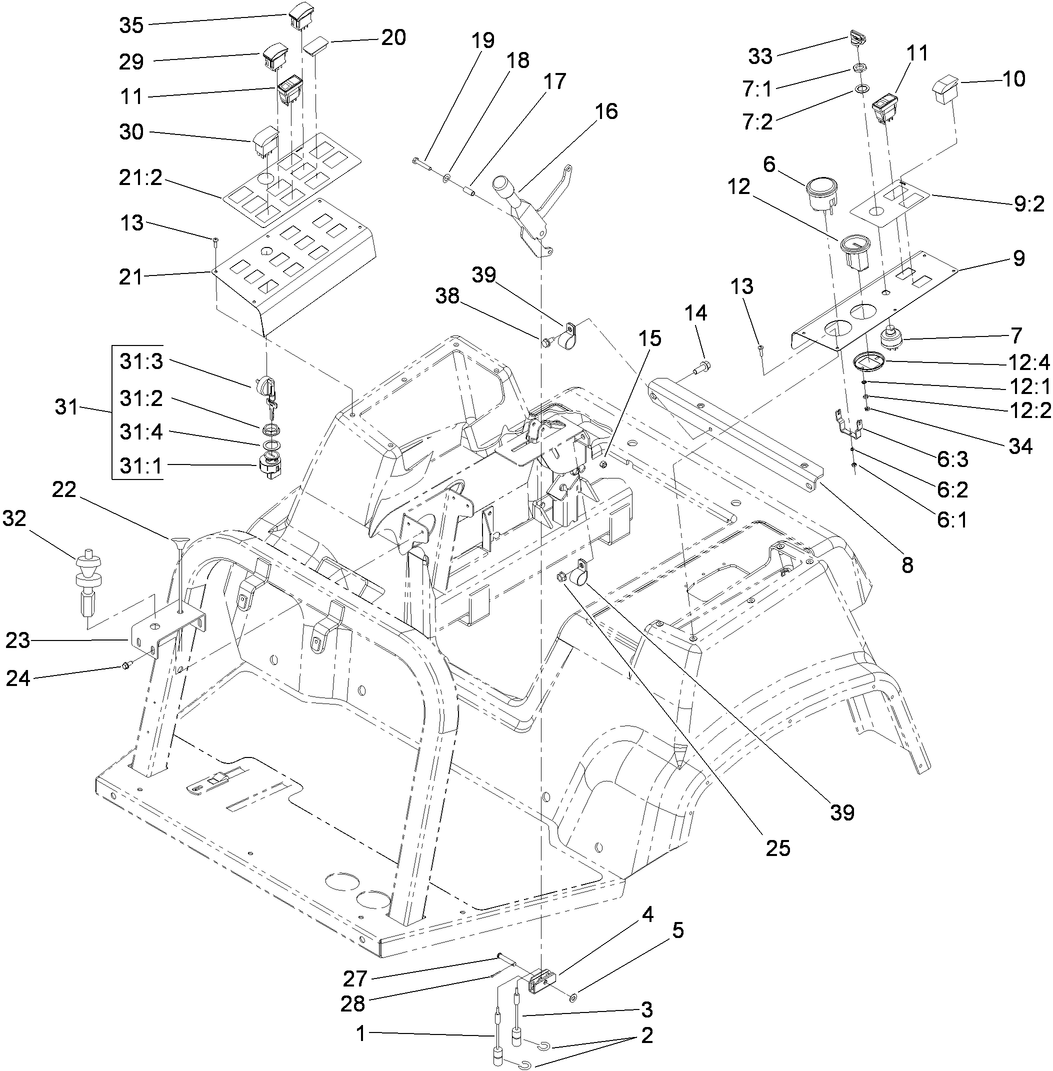 Parking Brake and Console Assembly