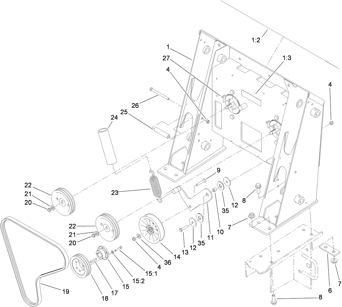 Loader Tower and Pulley Assembly