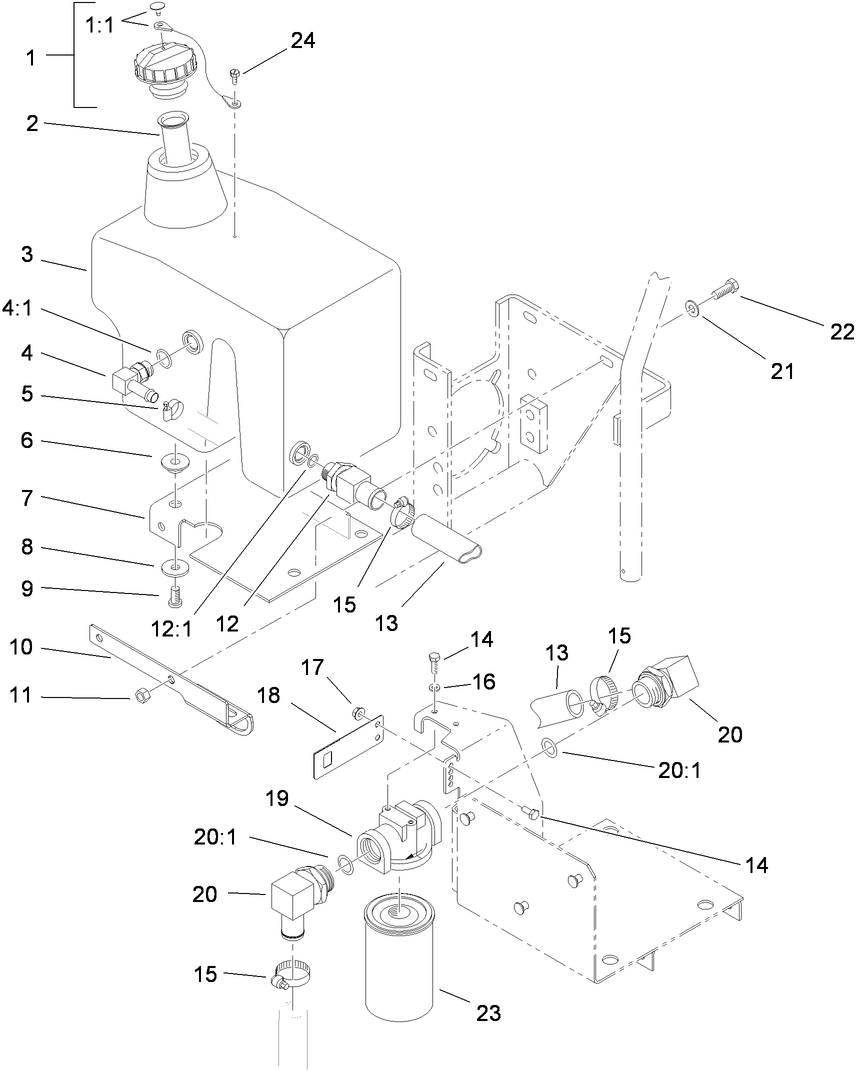 Hydraulic Oil Reservoir and Filter Assembly