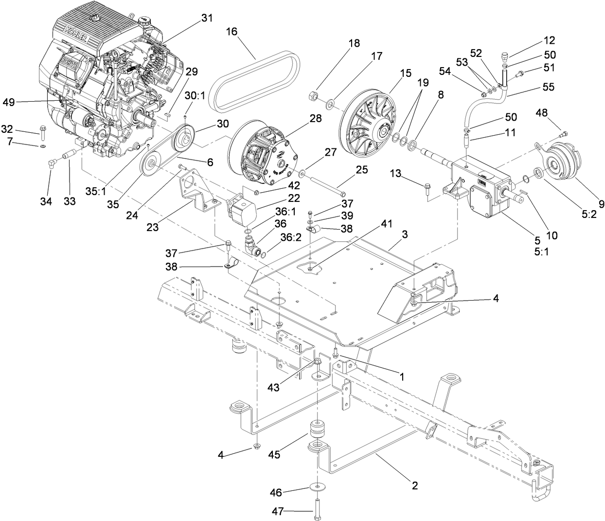 Engine and Gearbox Assembly