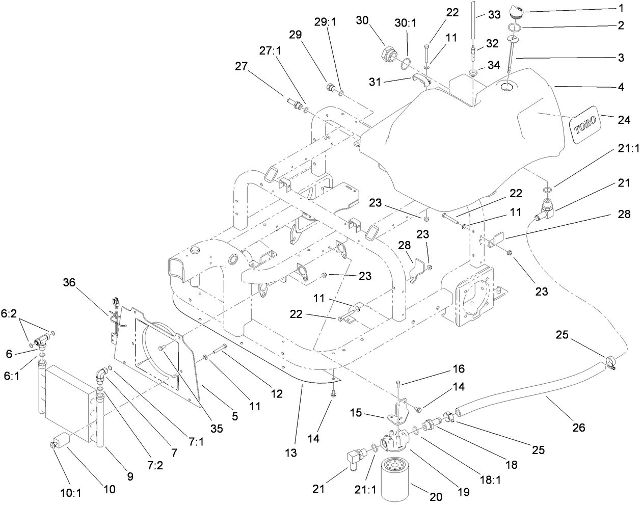 Hydraulic Tank, Filter and Cooler Assembly