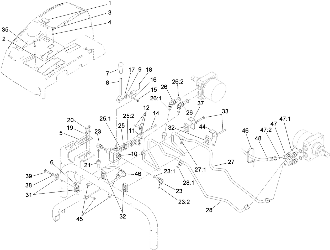 Lift Valve and Rear Tube Assembly