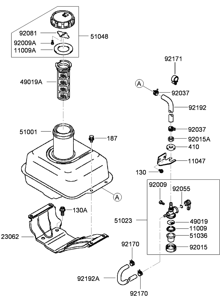 Fuel Tank and Valve Assembly