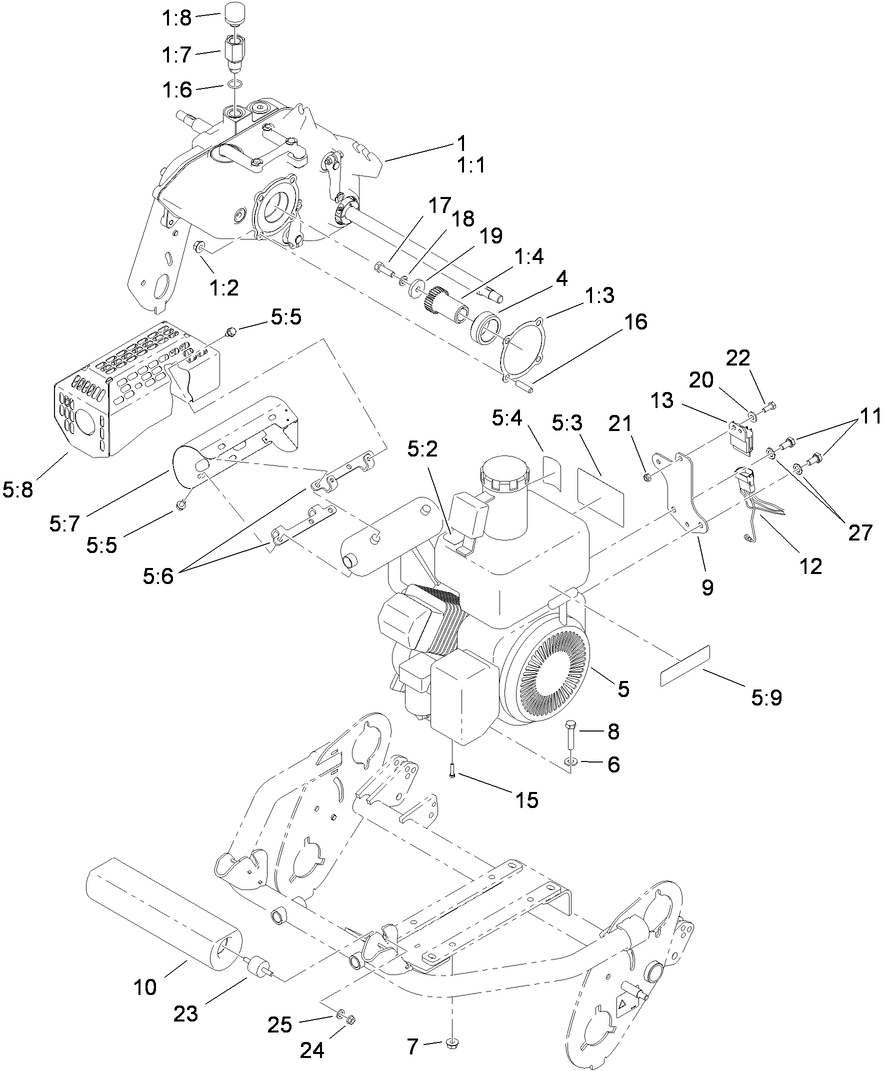 Gearbox and Engine Assembly