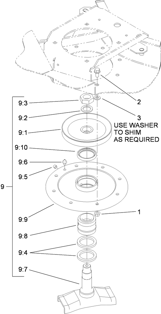 Center Spindle Assembly No. 95-3090