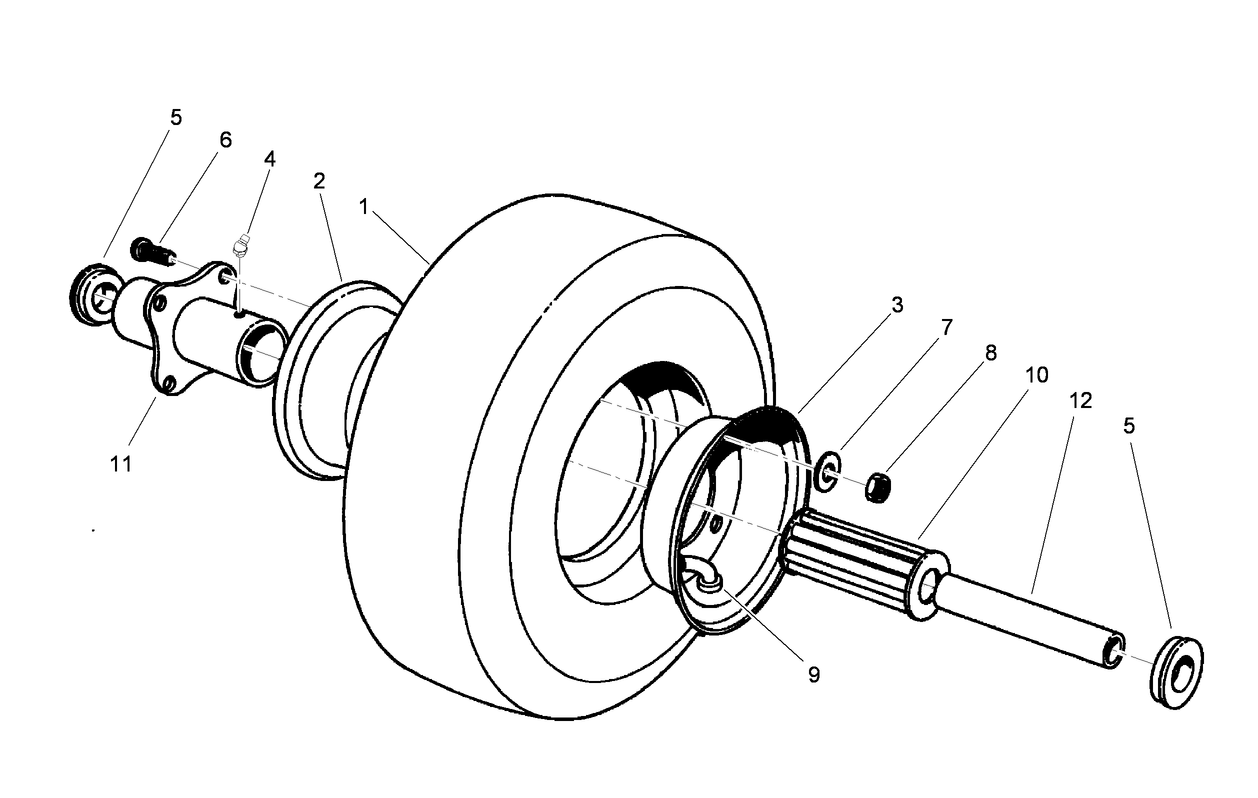 Pneumatic Tire and Wheel Assembly No. 54-8810