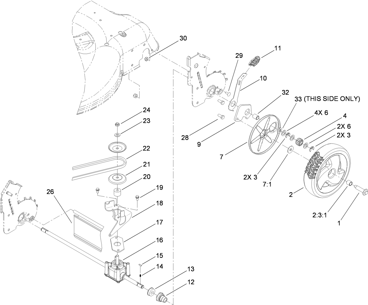 Rear Axle and Transmission Assembly