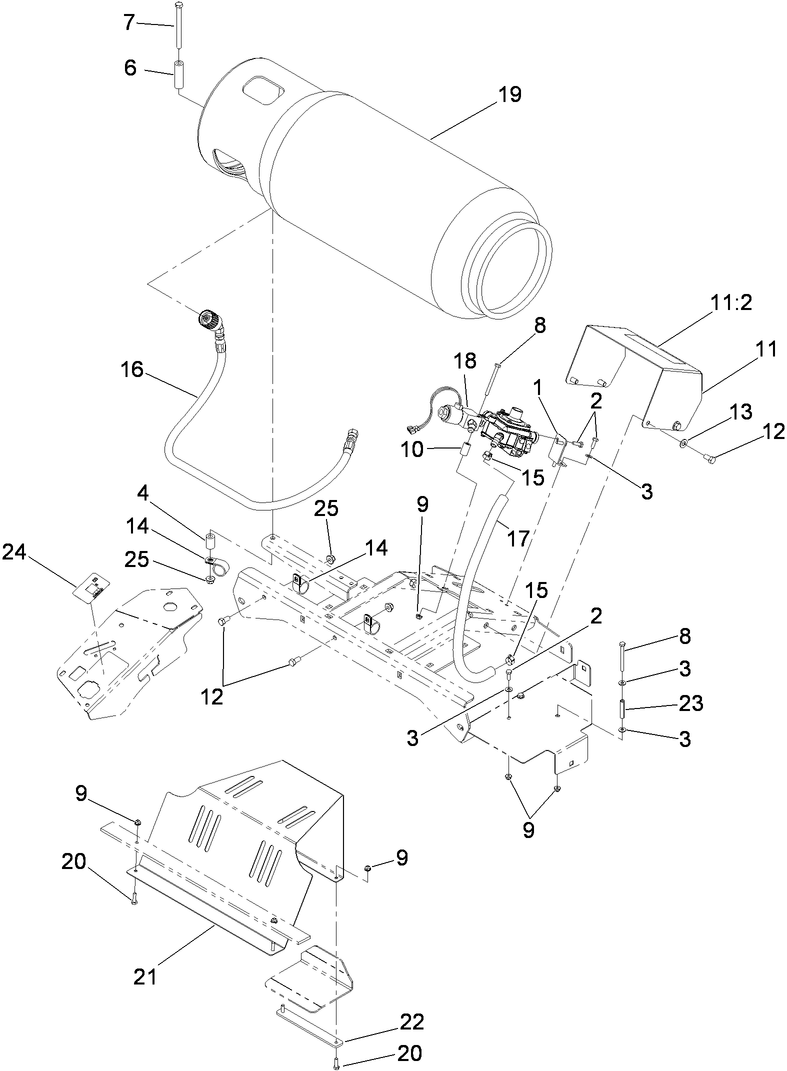 LP Valve, Tank and Hose Assembly