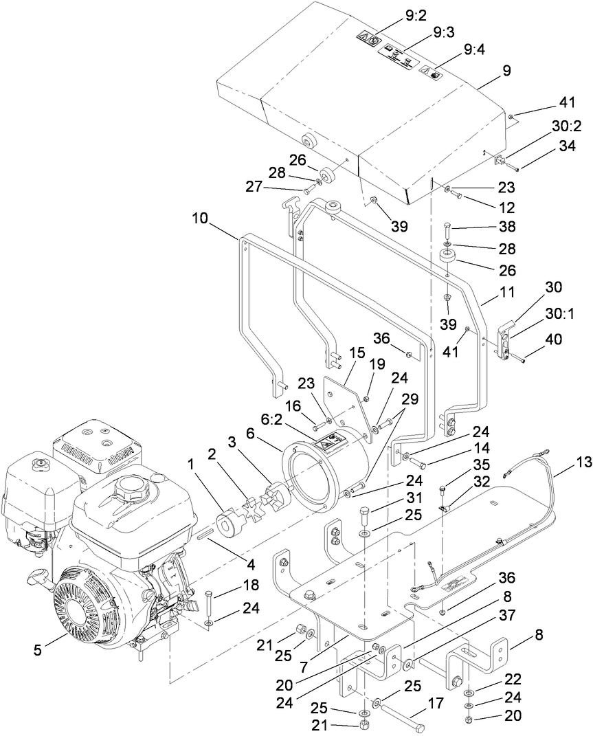 Engine and Mounting Assembly