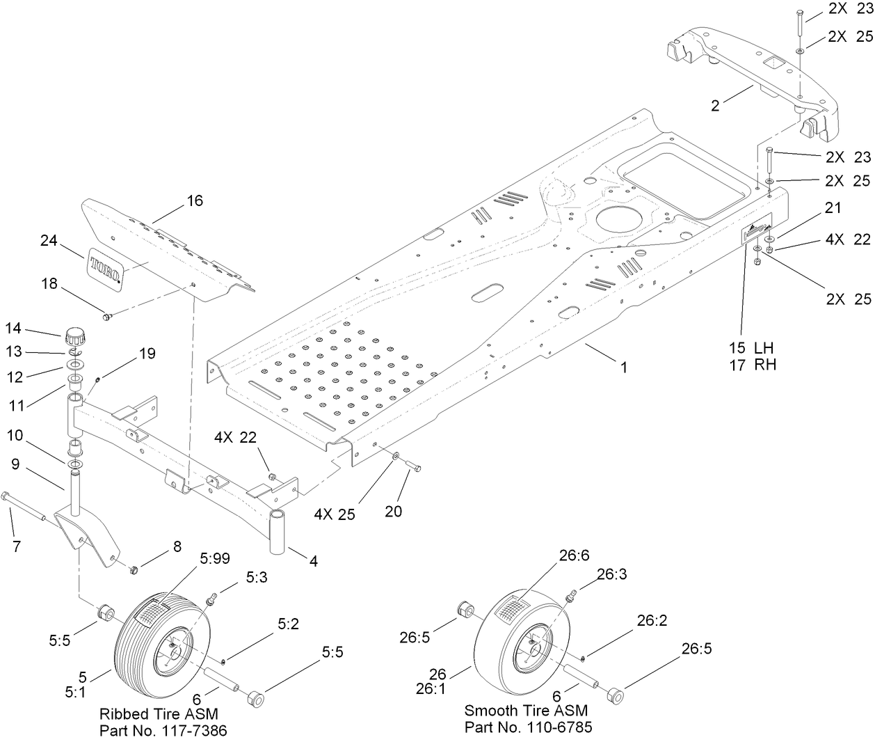 Frame and Caster Wheel Assembly