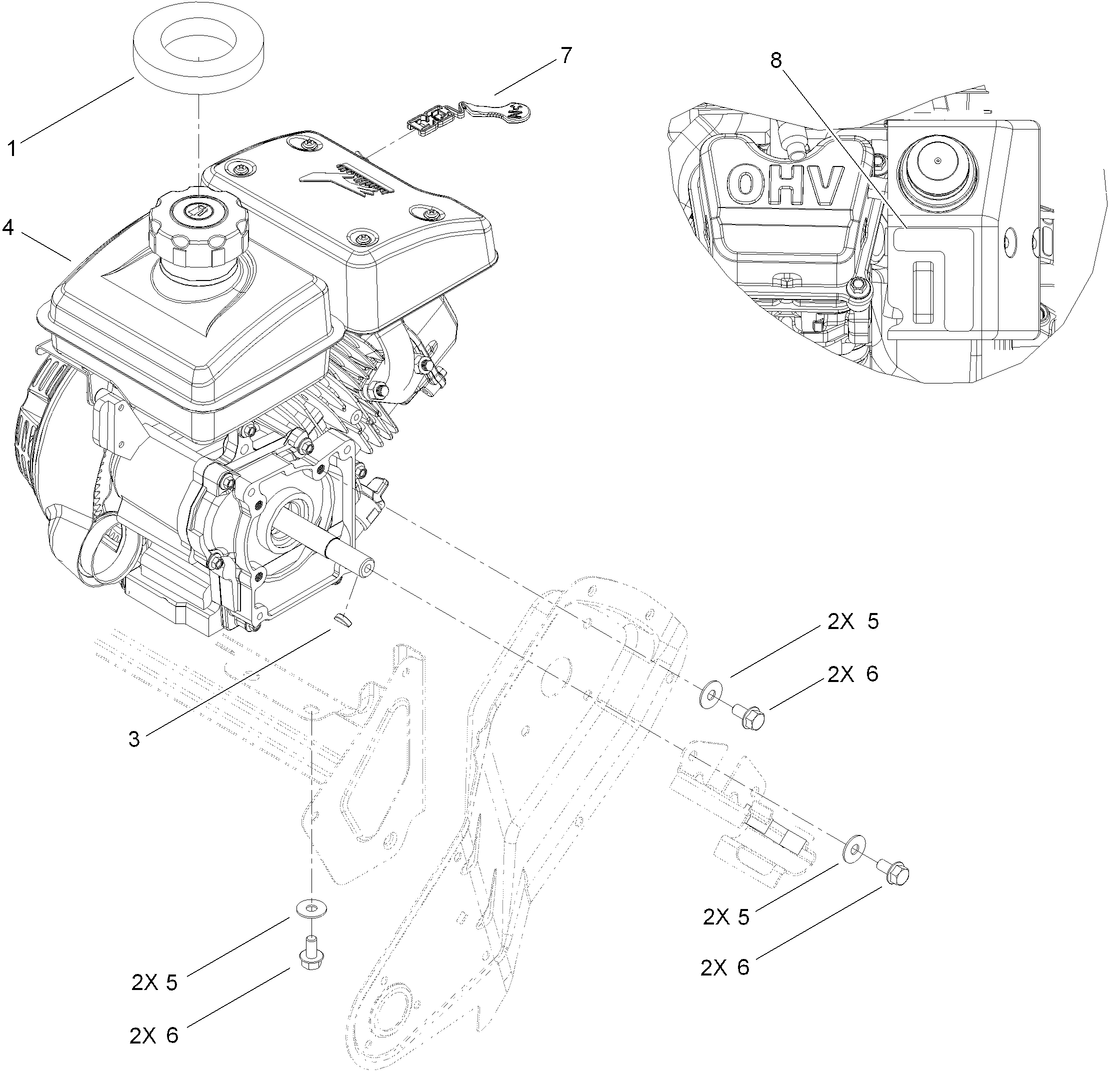 Engine and Mounting Assembly