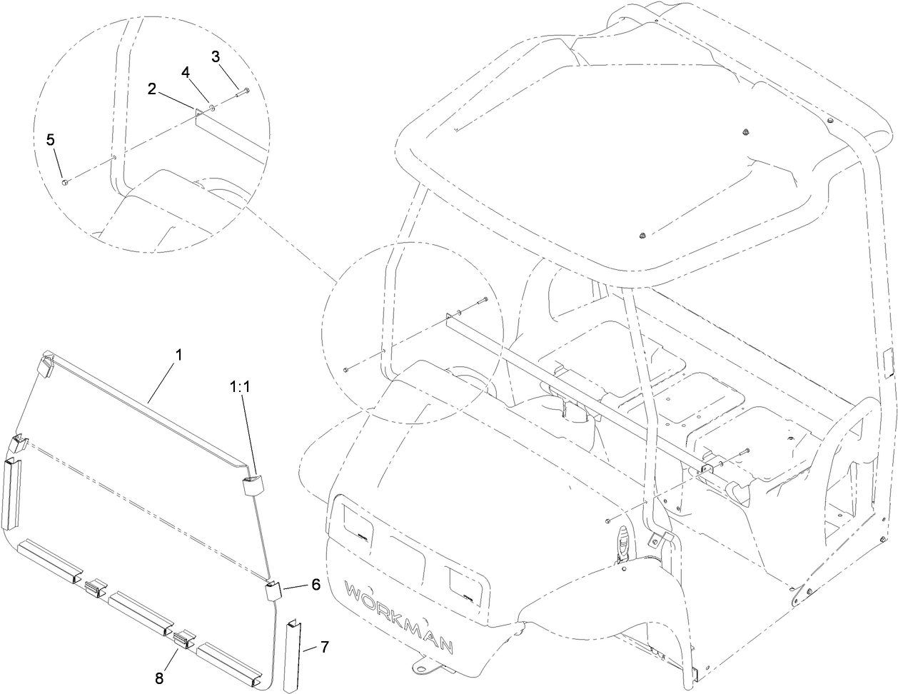 Folding Windshield Kit Assembly