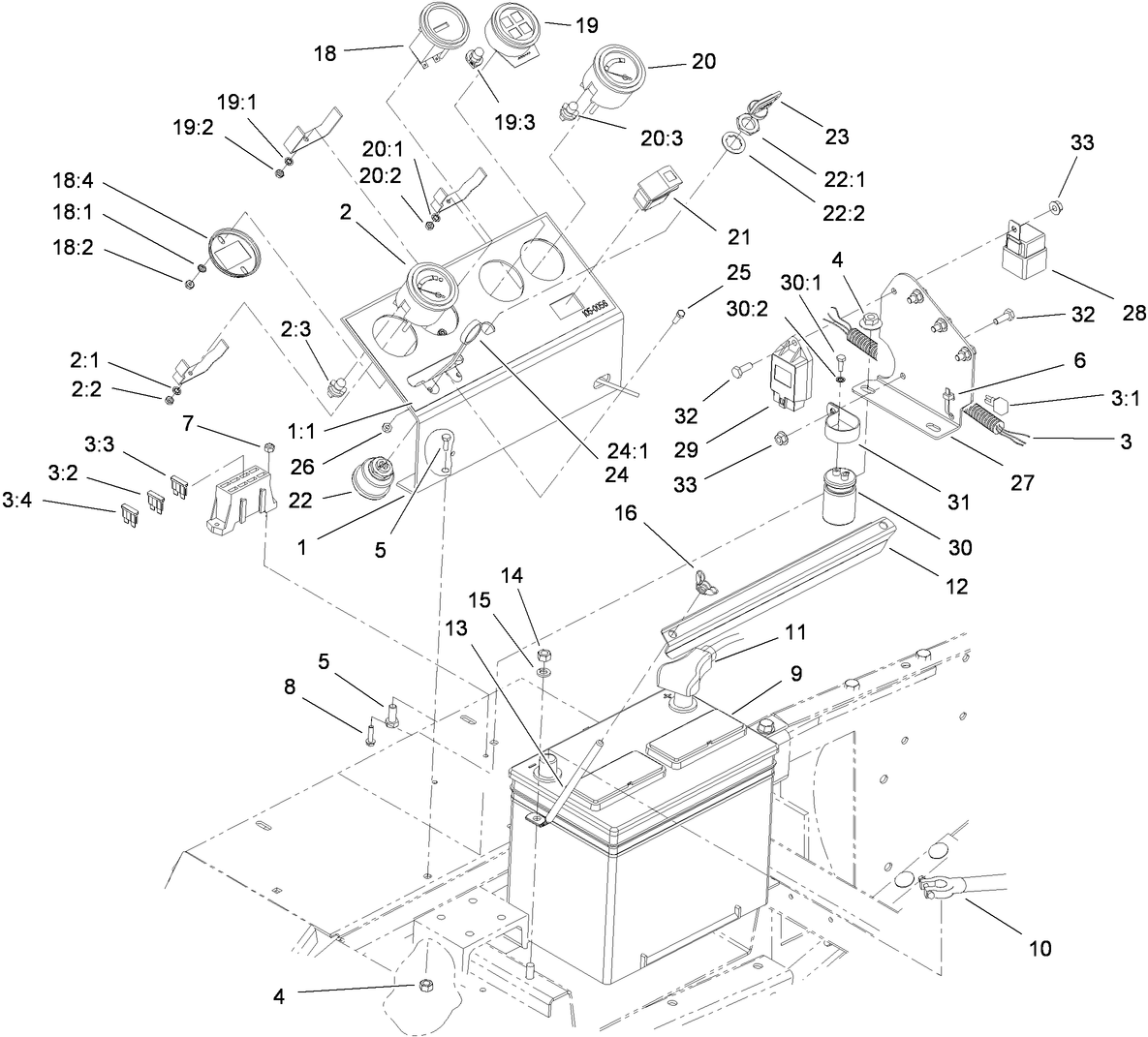 Control Panel and Battery Assembly