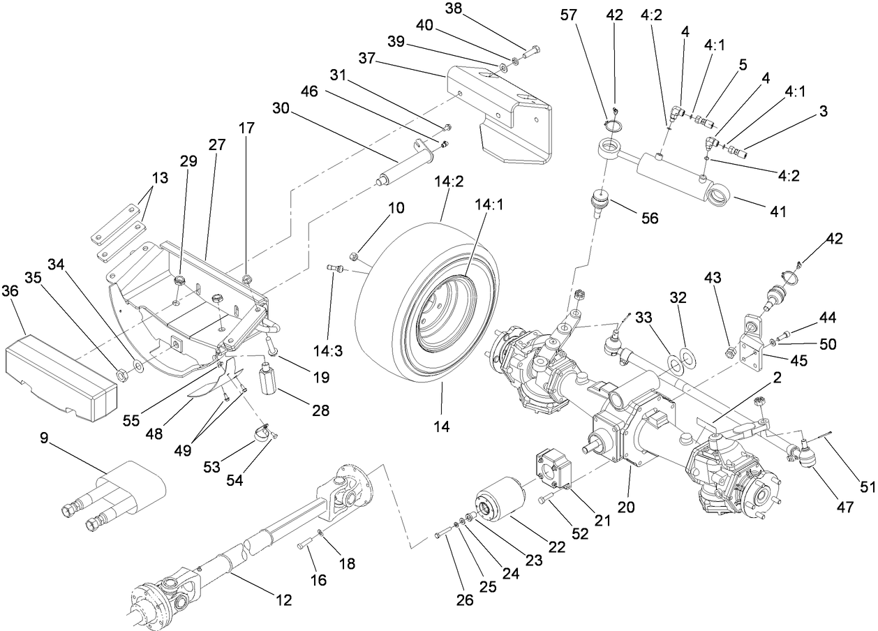 4 Wheel Drive Rear Axle Assembly