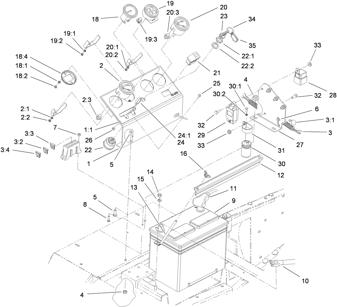 Control Panel and Battery Assembly