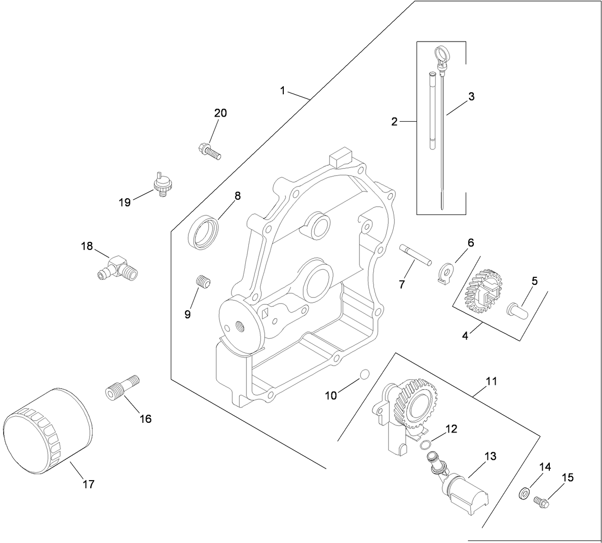 Oil Pan and Lubrication Assembly Kohler CH20S-64763
