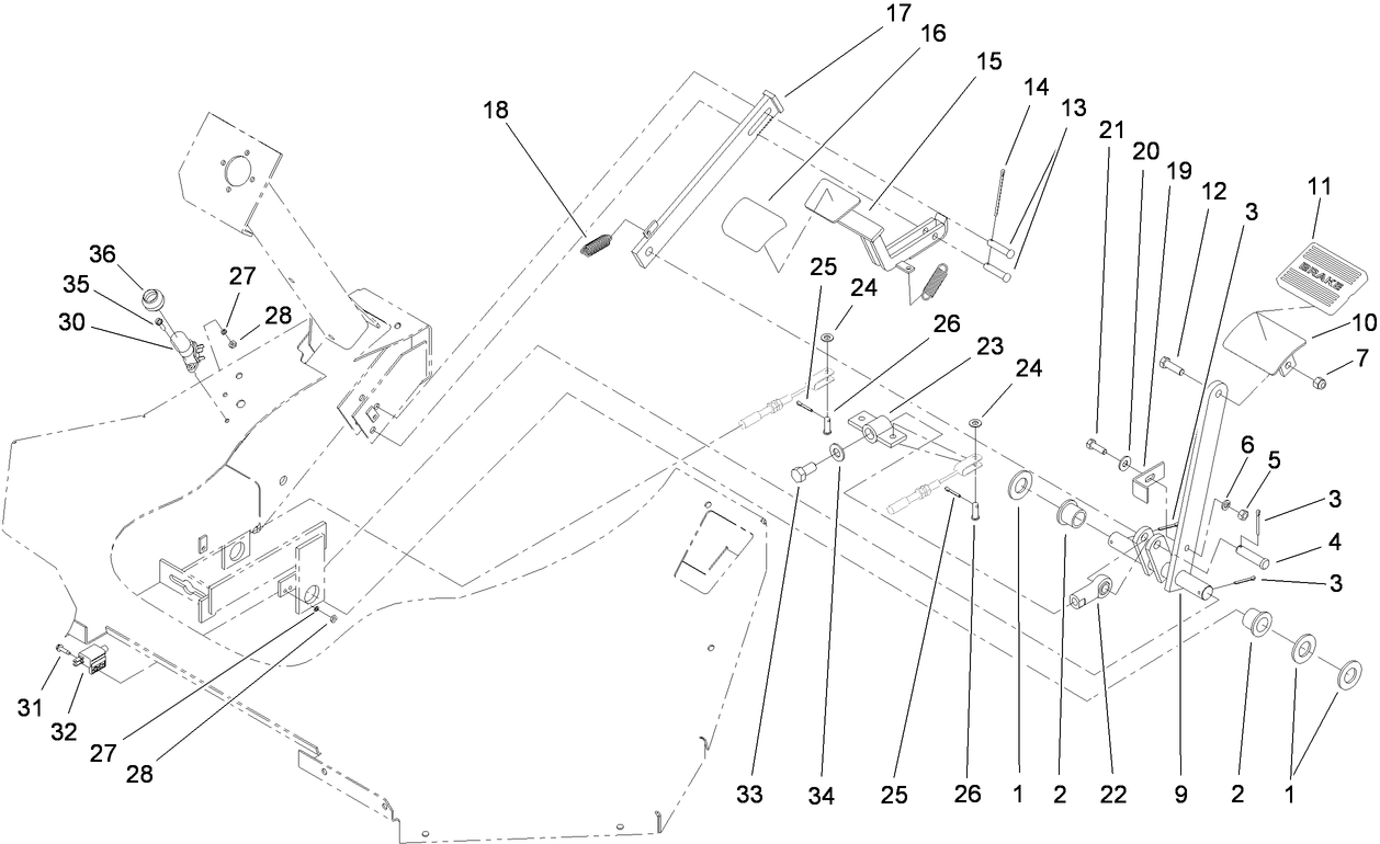 Brake and Pedal Assembly
