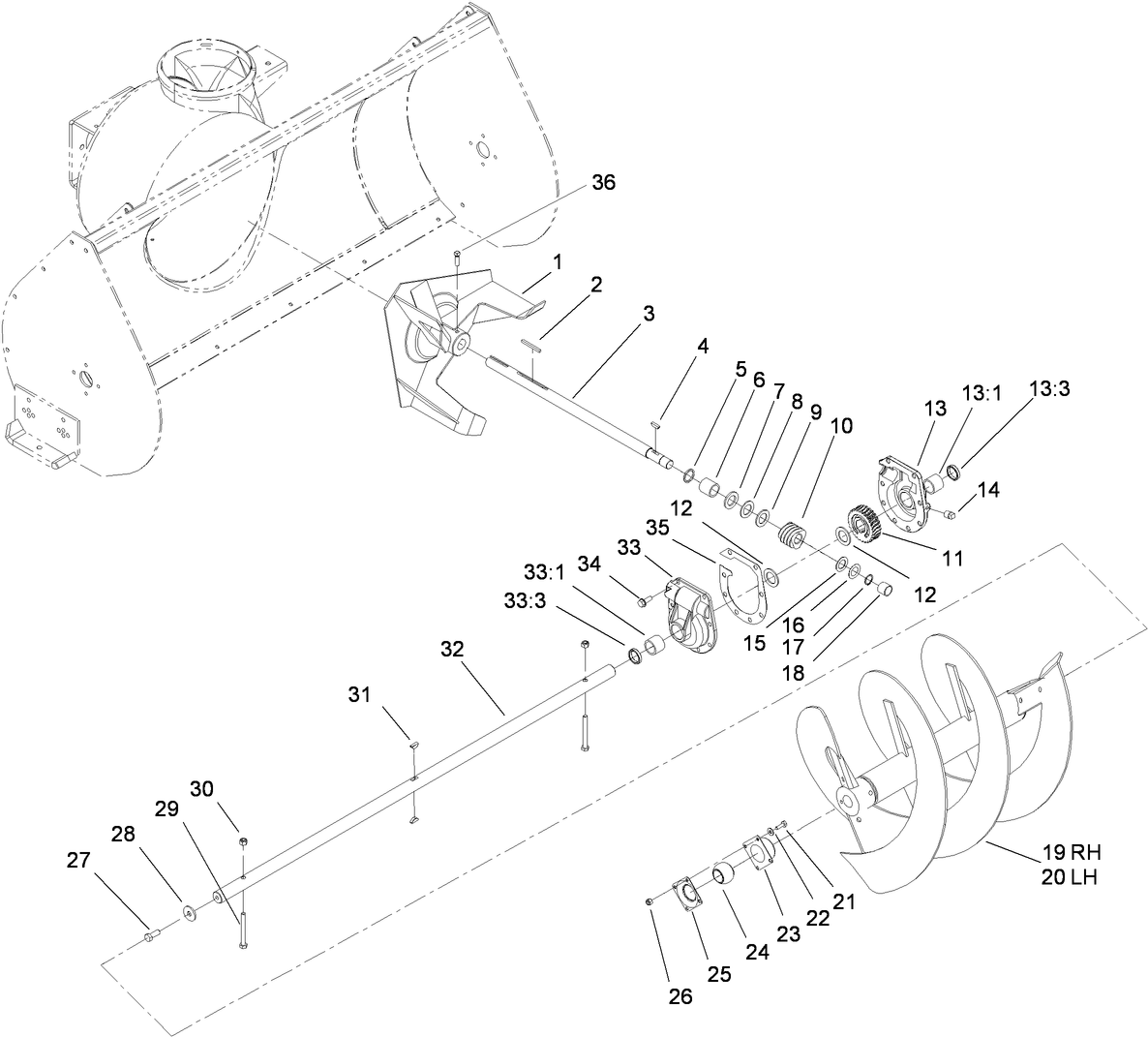 Auger and Gearcase Assembly