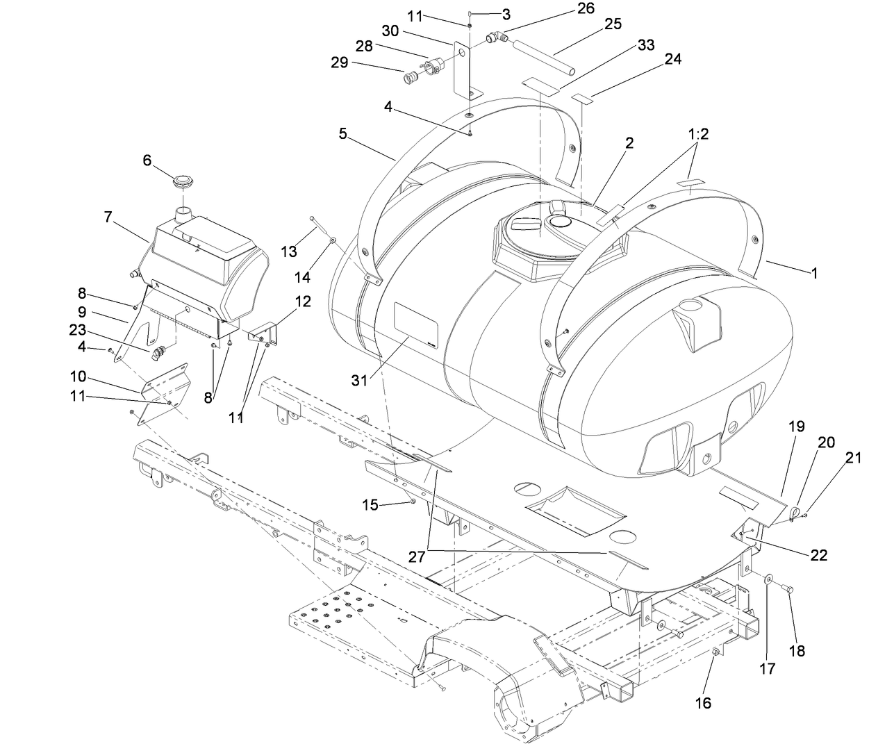 Fresh Water and Spray Tank Assembly